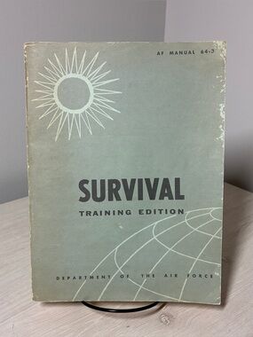 Vintage USAF Survival Training Edition AF Manual 64-3 PB Military Guide 1969 USA